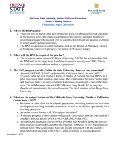 Higher education / Education / Nursing / California State University / San Jose State University / Doctor of Nursing Practice / University of San Francisco School of Nursing / American Association of State Colleges and Universities / Association of Public and Land-Grant Universities / Coalition of Urban and Metropolitan Universities