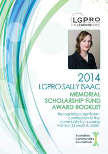 2014 SALLY ISAAC MEMORIAL SCHOLARSHIP FUND AWARD[removed]LGPRO SALLY ISAAC MEMORIAL