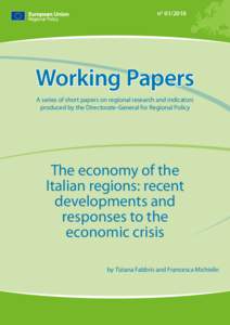 n° [removed]Working Papers A series of short papers on regional research and indicators produced by the Directorate-General for Regional Policy