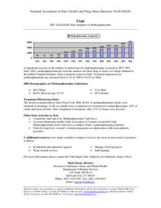 National Association of State Alcohol and Drug Abuse Directors (NASADAD)  Utah 2007 NASADAD State Snapshot on Methamphetamine  Methamphetamine Admissions