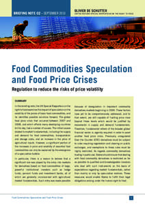 BRIEFING NOTE 02 - SEPTEMBER[removed]OLIVIER DE SCHUTTER UNITED NATIONS SPECIAL RAPPORTEUR ON THE RIGHT TO FOOD
