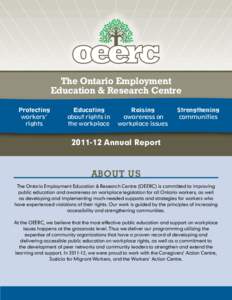 The Ontario Employment Education & Research Centre Protecting workers’ rights