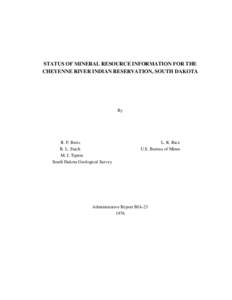 Status of Mneral Resource Information for the Cheyenne River Indian Reservation, South Dakota