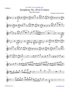 Sheet Music from www.mfiles.co.uk  Violins I Symphony No. 40 in G minor First Movement