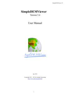 SimpleDEMViewer V5  SimpleDEMViewer Version 5.4  User Manual