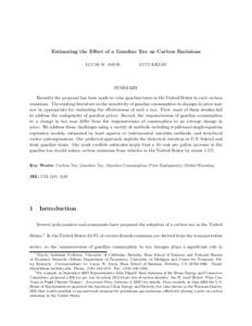 Estimating the Effect of a Gasoline Tax on Carbon Emissions LUCAS W. DAVIS LUTZ KILIAN∗  SUMMARY