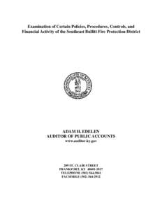 Microsoft Word - Southeast Bullitt Fire Protection District Final Report.doc