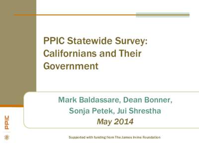PPIC Statewide Survey: Californians and Their Government