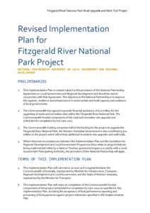 Fitzgerald River National Park Road Upgrade and Walk Trail Project Implementation Plan for