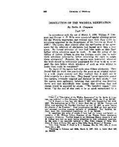 DISSOLUTION OF THE WICHITA RESERVATION  In accordance with the act of March 2, 1895, William P. Coleman and George A. H. Mills were appointed special allotting agents f o r the Wichita reservation and entered upon their 
