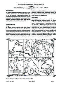 BLAYNEY–ORANGE DISTRICT, NEW SOUTH WALES K.M. Scott CRC LEME, CSIRO Exploration and Mining, PO Box 136, North Ryde, NSWINTRODUCTION The Blayney–Orange district is located 180 km west of Syd