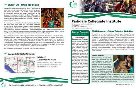 Parkdale Collegiate Institute / Toronto District School Board / Provinces and territories of Canada / Lester B. Pearson Collegiate Institute / Eastern Commerce Collegiate Institute / Ontario / Toronto / Parkdale /  Toronto
