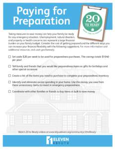 20-to-Ready - Paying for Preparation