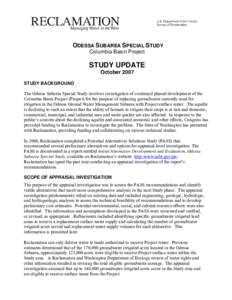 Odessa Subarea Special Study Update October 2007