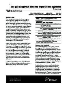 Les gaz dangereux dans les exploitations agricoles T. Sauvé, ing. Fiche Technique[removed]