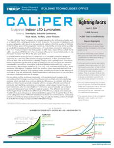 BUILDING TECHNOLOGIES OFFICE  April 1, 2014 Snapshot Indoor LED Luminaires