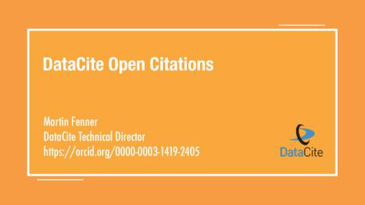 Academic publishing / Publishing / Identifiers / Information science / Knowledge / Technical communication / Electronic documents / Index / DataCite / Initiative for Open Citations / Crossref / Digital object identifier