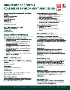 UNIVERSITY OF GEORGIA COLLEGE OF ENVIRONMENT AND DESIGN Master of Environmental Planning and Design (MEPD)  Masters Admission Requirements