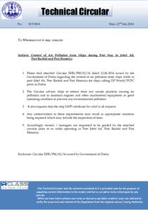 Technical Circular No.: [removed]Date: 22nd July 2014