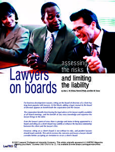 Lawyers on boards assessing the risks and limiting