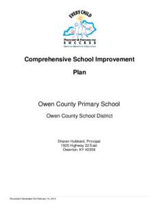 Comprehensive School Improvement Plan Owen County Primary School Owen County School District