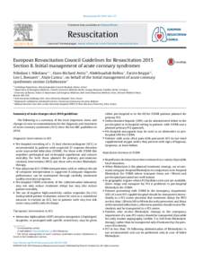 Resuscitation–277  Contents lists available at ScienceDirect Resuscitation journal homepage: www.elsevier.com/locate/resuscitation