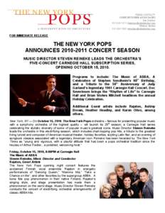 Skitch Henderson / Carnegie Hall / Pops orchestra / Classical music / American music / Jazz / Steven Reineke / The New York Pops / Doc Severinsen