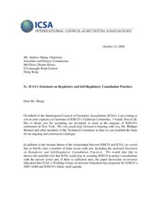 Financial regulation / International Organization of Securities Commissions / ICMA