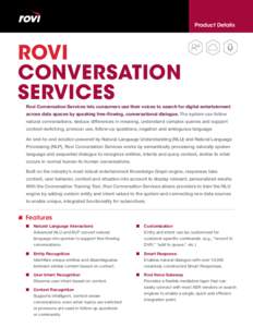Product Details  ROVI CONVERSATION SERVICES