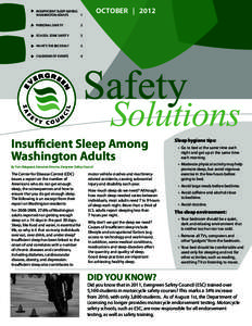 insufficient sleep among washington adults 1  Personal Safety