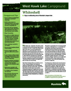 West Hawk Lake Campground Whiteshell Provincial Park Campground Tips  Whiteshell