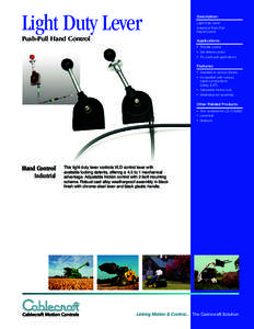 Light Duty Lever Push-Pull Hand Control Description: Light Duty Lever Industrial Push-Pull