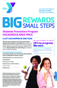 BIGSMALL STEPS  REWARDS Diabetes Prevention Program HOCKOMOCK AREA YMCA