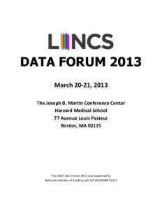 Microsoft Word - LINCS Data Forum 2013 Program Book