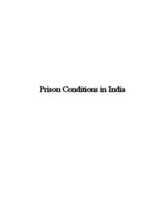 Prison Conditions in India  © 1991 by Human Rights Watch