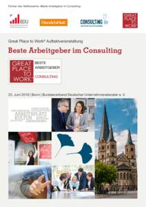 Partner des Wettbewerbs «Beste Arbeitgeber im Consulting»  BDU Bundesverband Deutscher Unternehmensberater e.V.