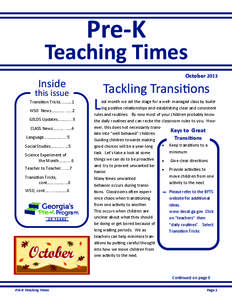    Pre‐K   Teaching Times  Inside  