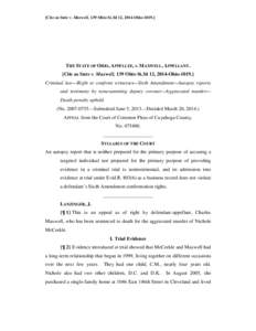 [Cite as State v. Maxwell, 139 Ohio St.3d 12, 2014-Ohio[removed]THE STATE OF OHIO, APPELLEE, v. MAXWELL, APPELLANT. [Cite as State v. Maxwell, 139 Ohio St.3d 12, 2014-Ohio[removed]Criminal law—Right to confront witnesse