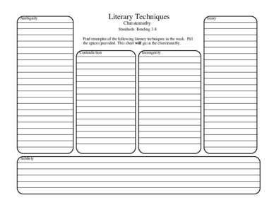 Literary Techniques  Ambiguity Chrestomathy Standards: Reading 3.8