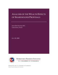 ANALYSIS OF THE WEALTH EFFECTS  OF SHAREHOLDER PROPOSALS      JOAO DOS SANTOS, M.S.  CHEN SONG, PH.D. 