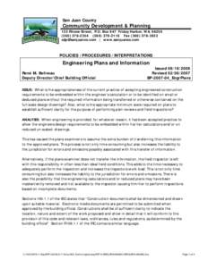 San Juan County  Community Development & Planning 135 Rhone Street, P.O. Box 947 Friday Harbor, WA[removed][removed]2116 Fax[removed]removed] | www.sanjuanco.com