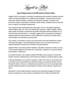 Equal Opportunity and Affirmative Action Policy