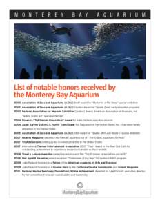 List of notable honors received by the Monterey Bay Aquarium