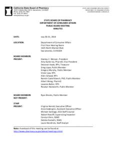 California State Board of Pharmacy 1625 N. Market Blvd, N219, Sacramento, CAPhone: (Fax: (www.pharmacy.ca.gov