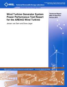 Wind Turbine Generator System - Power Performance Test Report: ARE442 Wind Turbine