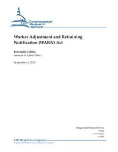 Worker Adjustment and Retraining Notification Act / Industrial relations / Management / Employment compensation / Employment / United States labor law / UAV Corporation / Labour law / Human resource management / 100th United States Congress