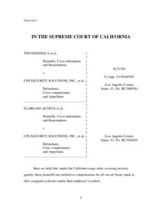 FiledIN THE SUPREME COURT OF CALIFORNIA TIM MENDIOLA et al.,