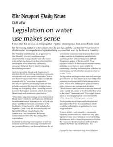 Legislation on water use makes sense NDN[removed]PDF