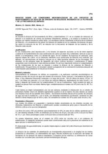 (PO) ENSAYOS SOBRE LAS CONDICIONES MICROBIOLÓGICAS EN LOS CIRCUITOS DE ABASTECIMIENTO DE AGUA EN UN CRIADERO DE MOLUSCOS. INCIDENCIA DE LA FILTRACIÓN Y DE LA FRECUENCIA DE LIMPIADO Moreno, O.; Garzón, M.M.; Navas, J.I