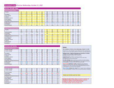 Greenbush Line Effective Wednesday, October 31, 2007 Monday through Friday Inbound to South Station